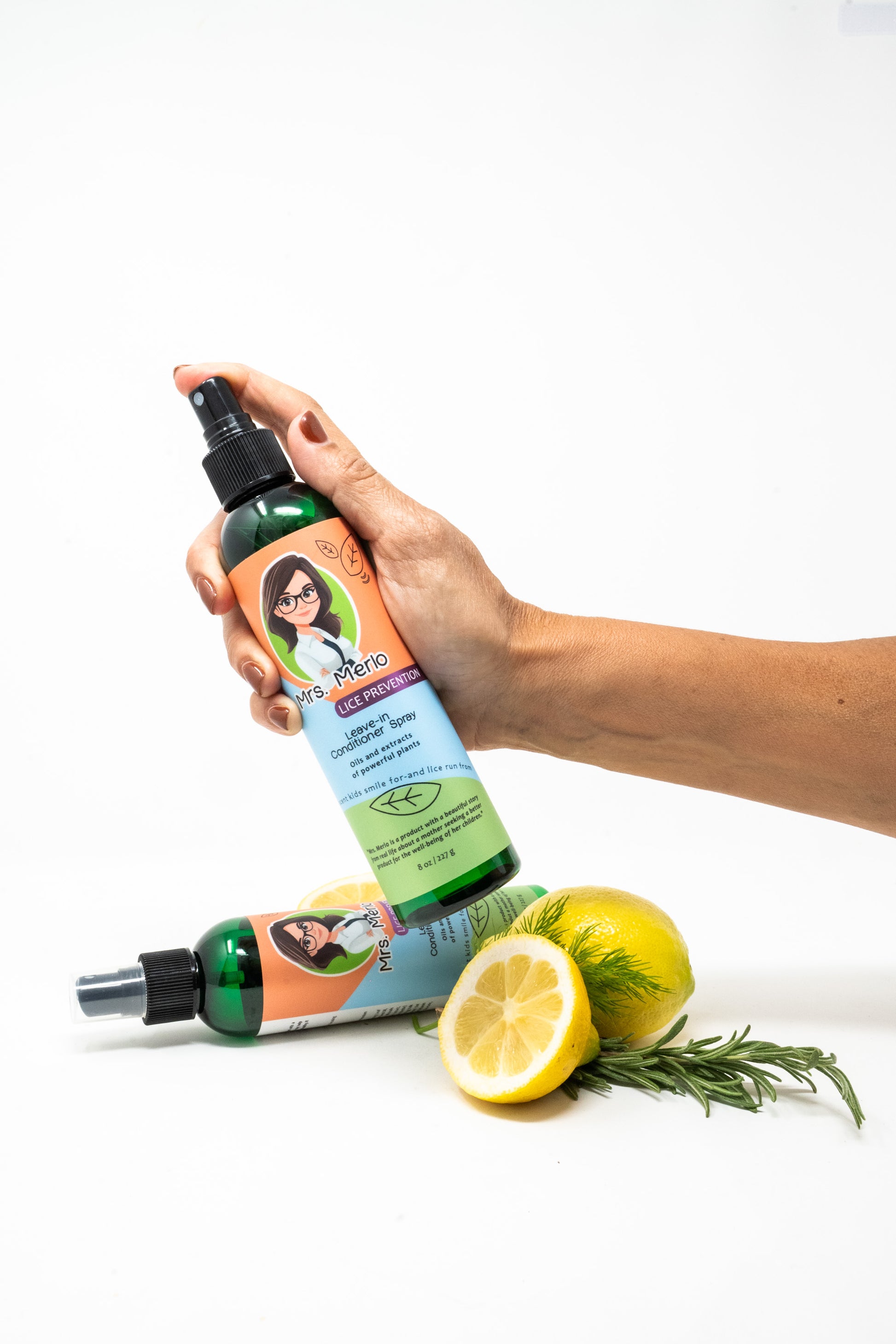 Leave-In Conditioner Spray- (PACK OF 2) – Natural Lice Prevention  – Detangling, Daily Use – 8 oz